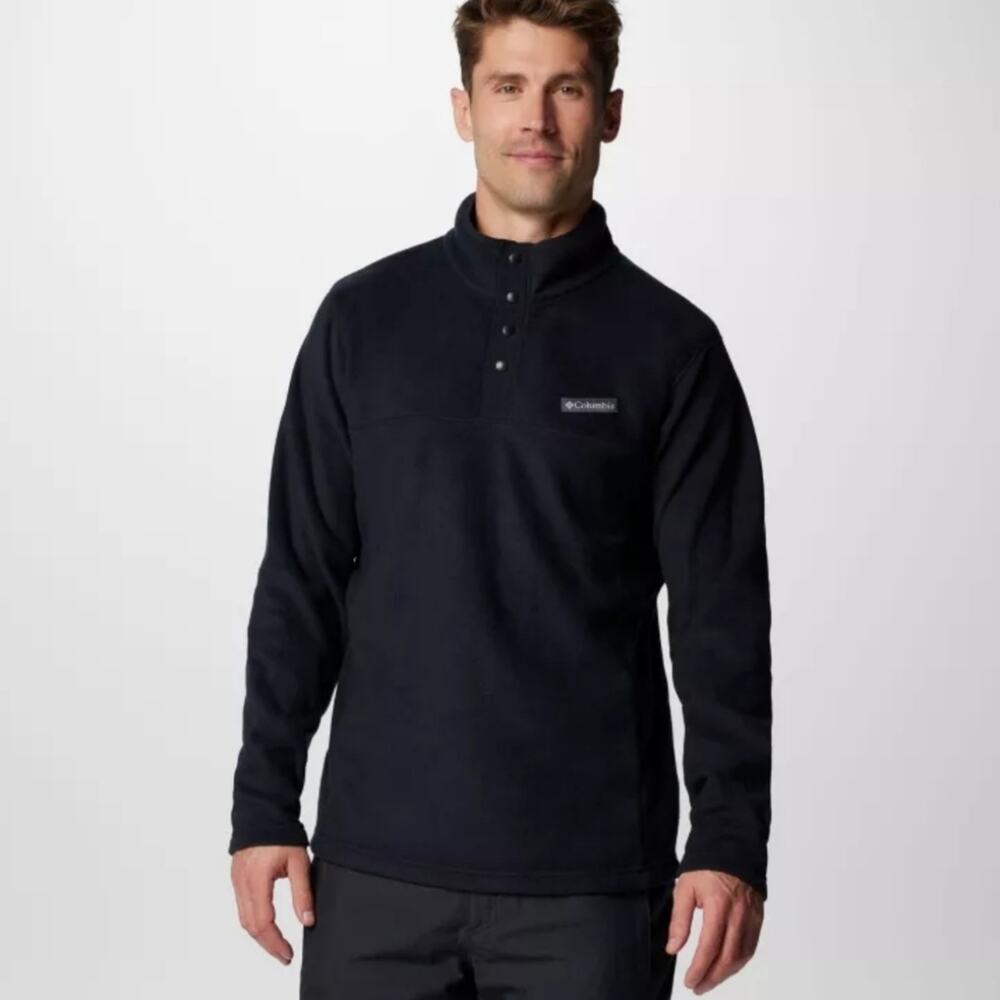 Columbia Men's Steens Mountain Half Snap Fleece Pullover Black XLT Tall - Picture 1 of 13